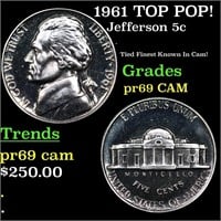 Proof 1961 Jefferson Nickel TOP POP! 5c Graded pr6