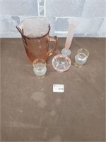 Vintage pink glass pieces