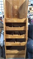 Wooden cubby shelf unit