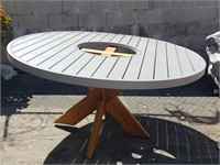 Outdoor wood & aluminum table