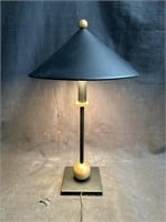 Vintage metal & frosted glass table lamp