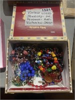 Vintage glass costume jewelry box