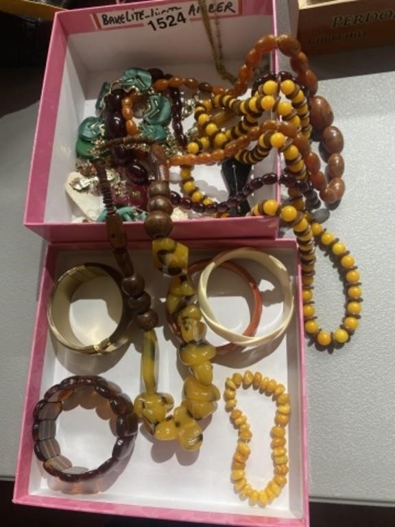 Vintage jewelry lot amber Bakelite n more ?
