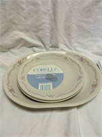 4 Corelle English Breakfast Plates & Platter