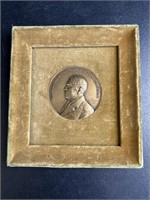 Vintage framed  Woodrow Wilson bronze medal