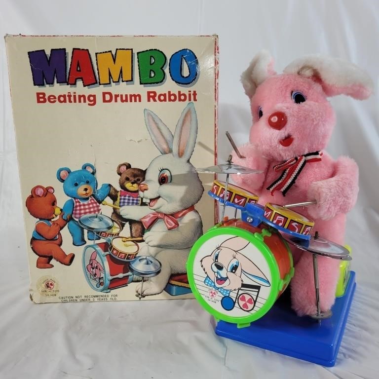 Vintage toy Mambo Beating Drum Rabbit