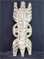 Ghanaian carved wood fish mask,