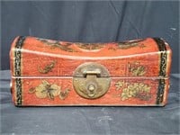 Antique Asian wood box & head rest