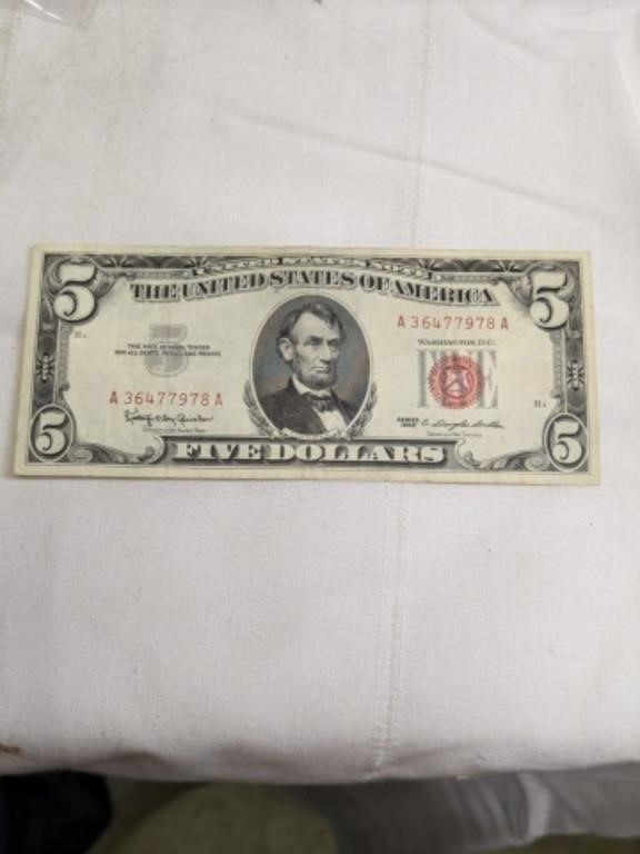 1963 Five Dollar Red Seal
