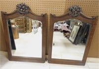 Oak Framed Beveled Mirrors.