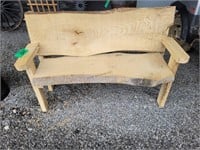 LIVE EDGE WOOD BENCH W/ ARM RESTS