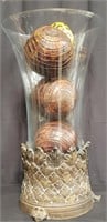 Ceramic and glass decorative vase