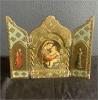 Vintage religious triptych