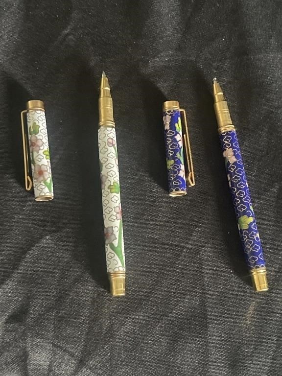 Vintage cloisonné pens lot