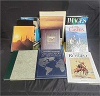 Group of coffee table books, etc.