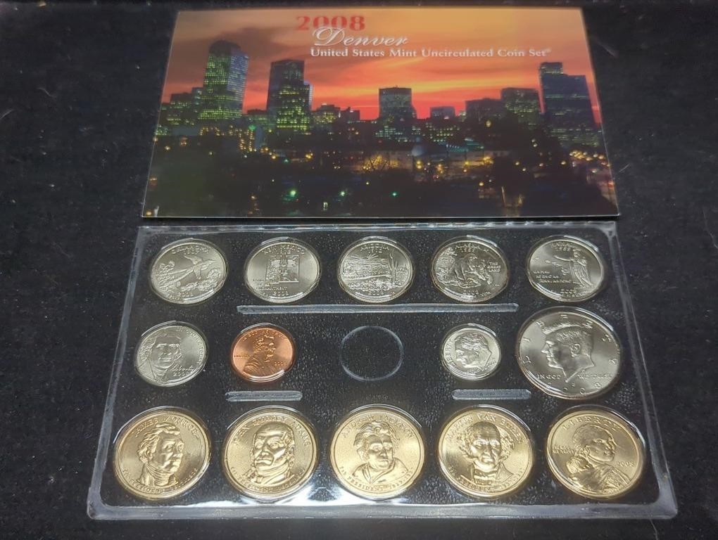 2008 Denver US Mint Uncirculated Coin set. In