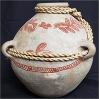 Southwestern terracotta pot with rope handle