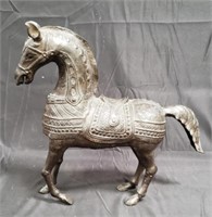 Cast bronze horse sculpture