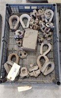 ASSORTED BIG CABLE CLAMPS AND CARRIERS-