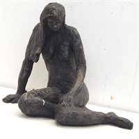 Signed nude pottery sculpture