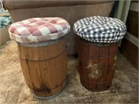 2 Nail Kegs with Padded Seats