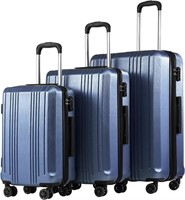 Coolife Luggage 3pc Set - Ice Blue