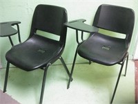 Two Plastic Flip Up Table Desk Chairs
