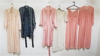 Group of ladies' nightgowns and robes