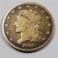 1834 $5 Classic Head US Gold Coin