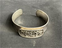 Unmarked sterling cuff bracelet