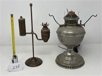 Single Student Lamp & Nickel Plated Oil Lamp