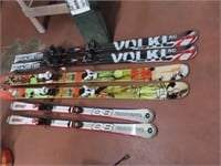 (3) sets Fancy NameBrand Snow Skis