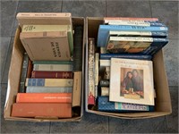 1 box of vintage books & 1 box of hard covers