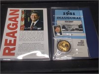 Original Ronald Reagan coin, stamp, and 1981