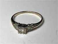 3 diamond 14k gold ring