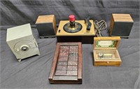 Group of vintage items with bank, RCA Victor