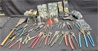 Large group of tools for handyman or shop, box
