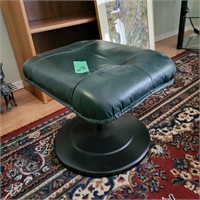M216 Green leather ottoman