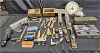 Large group of vintage tools and other items,