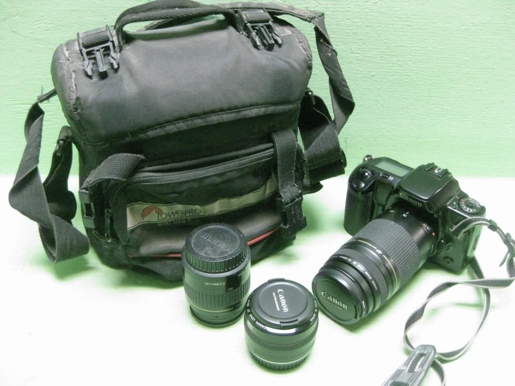 Canon EOS 10S With Three Lenses & Case