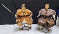 Pair of samurai dolls