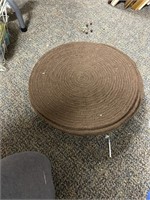 10 brown rug like disc.15", woven basket desk lig
