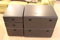 Pair of Black, Matching File Cabinets (& Contents)