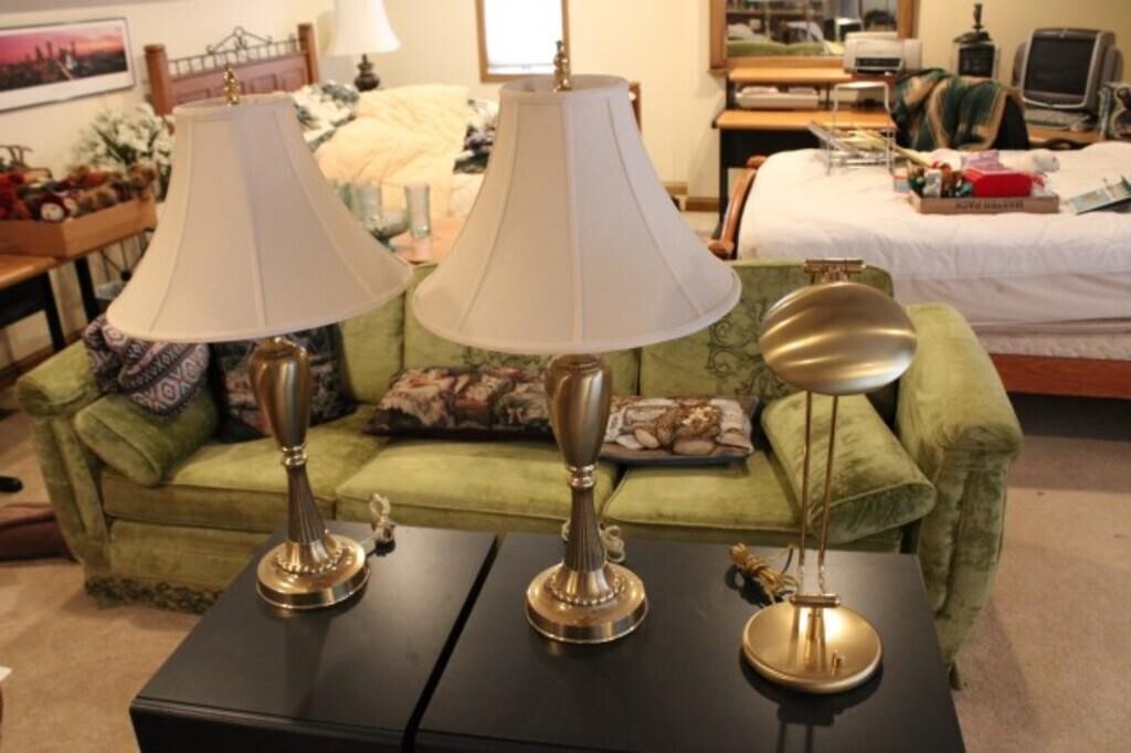 Lamp Lot with (3) Desk/Table Lamps and nice pair