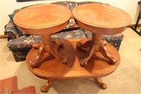 3-piece Oak Grain Table Set, Coffee & End Tables