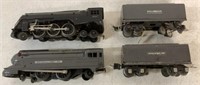 lot of 4 Metal Lionel Trains, Locomotives & Cars
