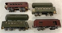 lot of 4 Lionel Metal Train Cars