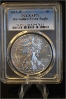 2015-W West Point SP70 Burnished Silver Eagle