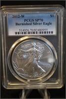 2012-W West Point Burnished SP70 Silver Eagle
