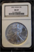 2001 Certified 1oz .999 Silver U.S. American Eagle